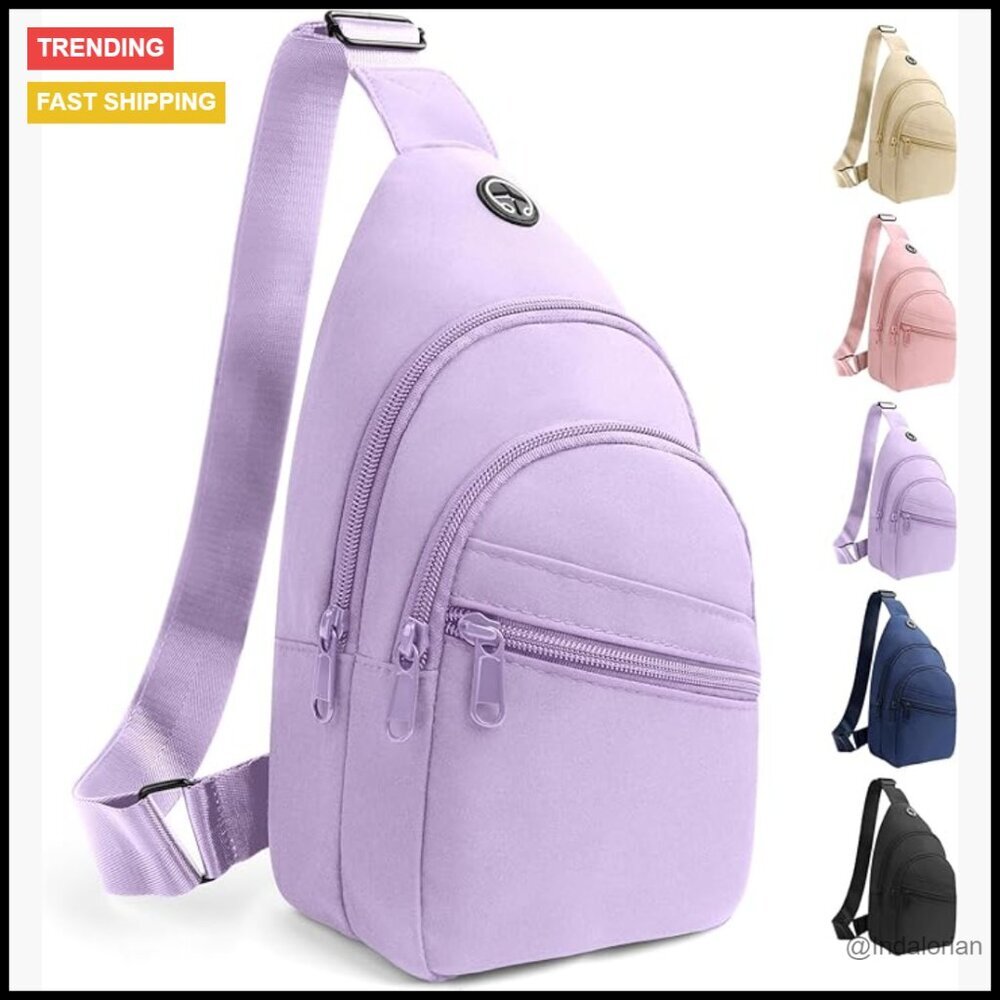 Crossbody Sling Bag Adjustable Strap Oxford Fabric Travel Camping Essentials